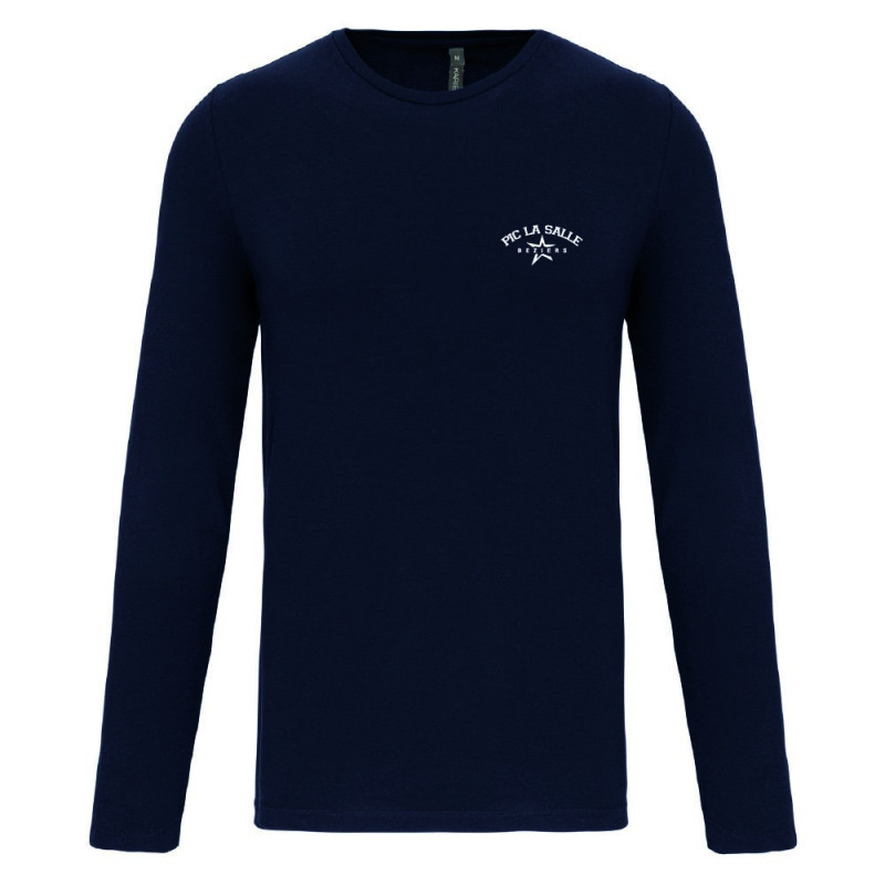 T-Shirt manches longues Bleu Marine – Pic La Salle Béziers | 100% Coton Bio