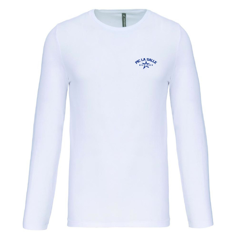 T-Shirt manches longues Blanc – Pic La Salle Béziers | 100% Coton Bio